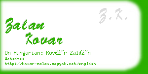 zalan kovar business card